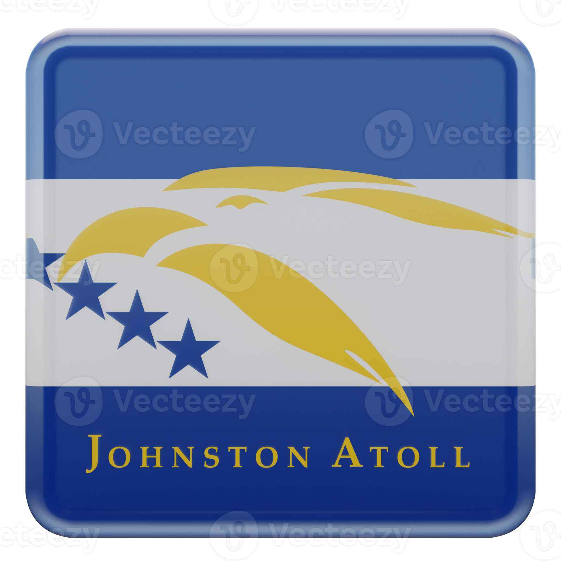 Johnston Atoll 3d textured glossy square flag 10868431 PNG