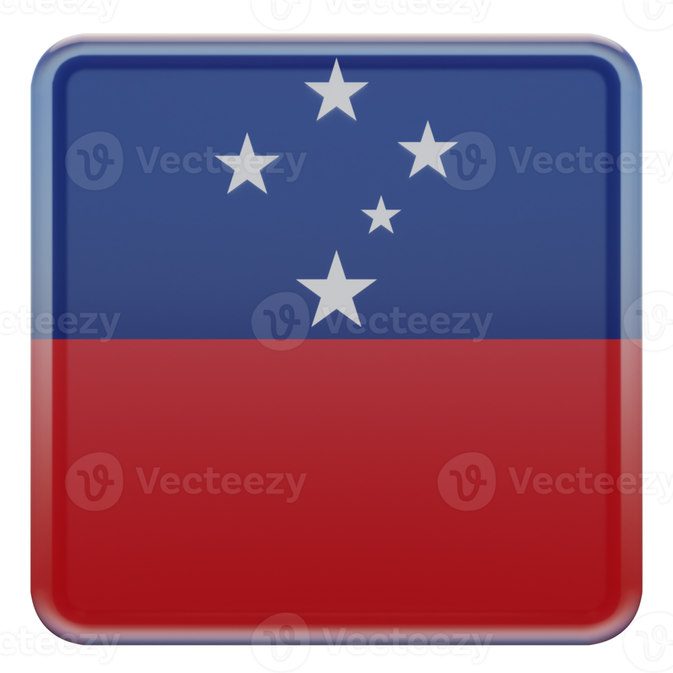 Samoa 3d textured glossy square flag png