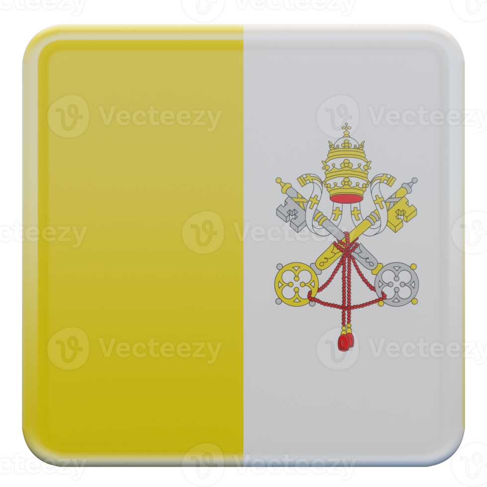 Vatican City 3d textured glossy square flag png