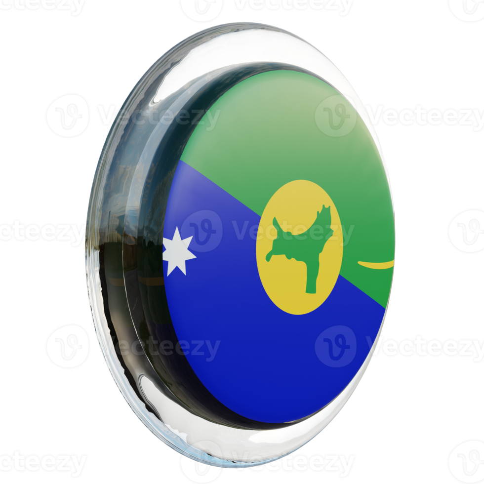 Christmas Island Left View 3d textured glossy circle flag png
