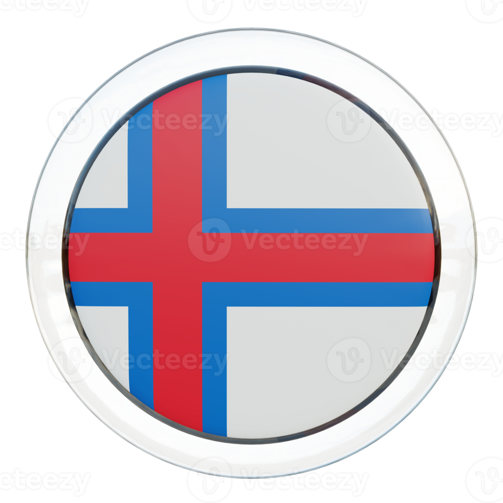 Faroe Islands 3d textured glossy circle flag png