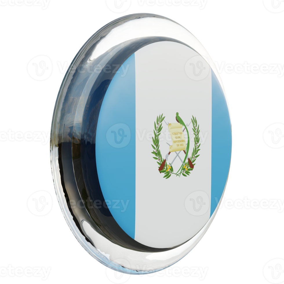 guatemala, vue gauche, 3d, texturé, cercle brillant, drapeau png