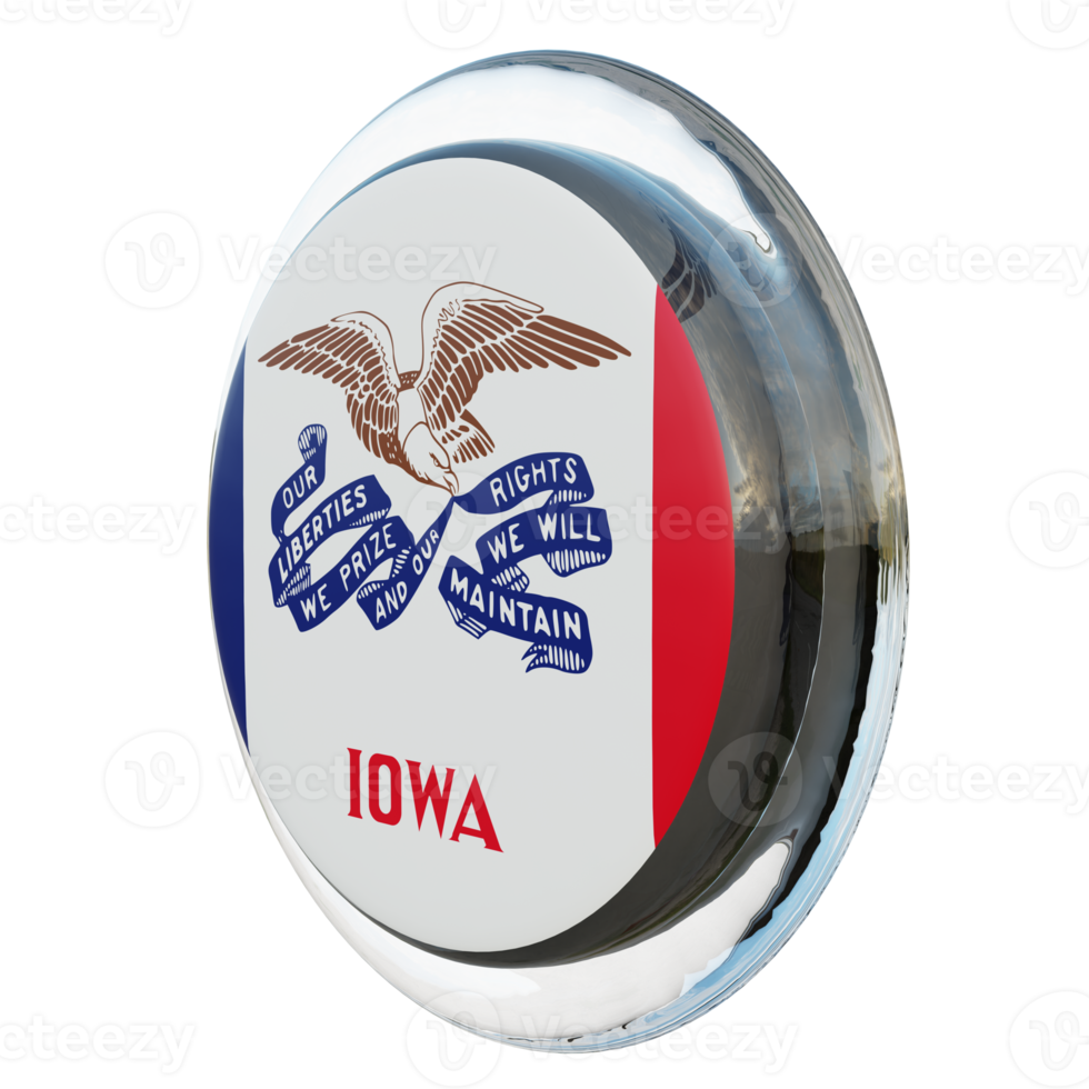 Iowa Right View 3d textured glossy circle flag png