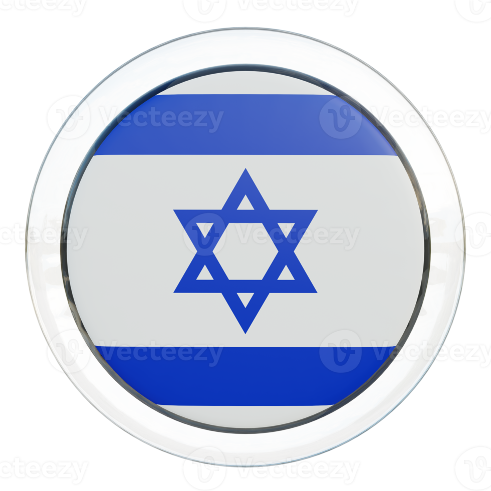 drapeau de cercle brillant texturé israël 3d png