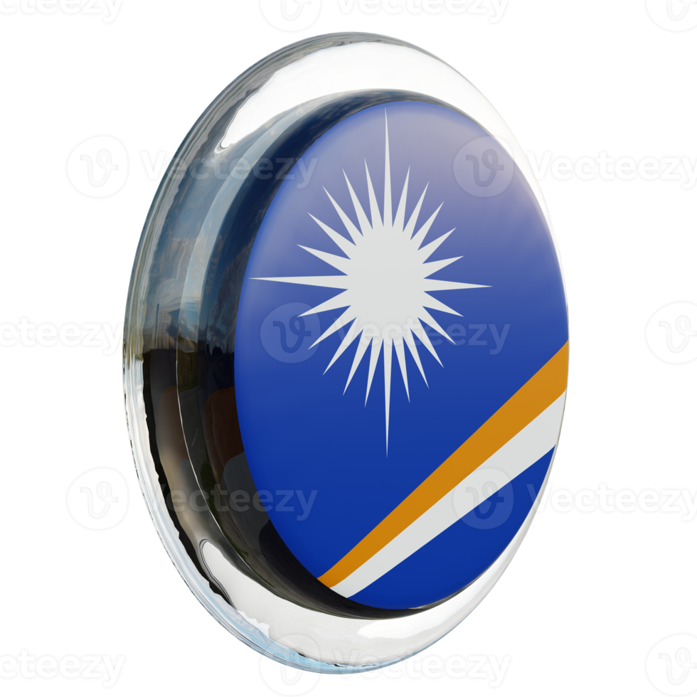 Marshall Islands Left View 3d textured glossy circle flag png