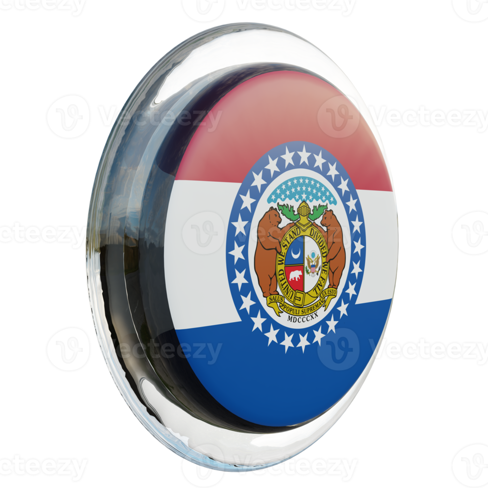 Missouri Left View 3d textured glossy circle flag png