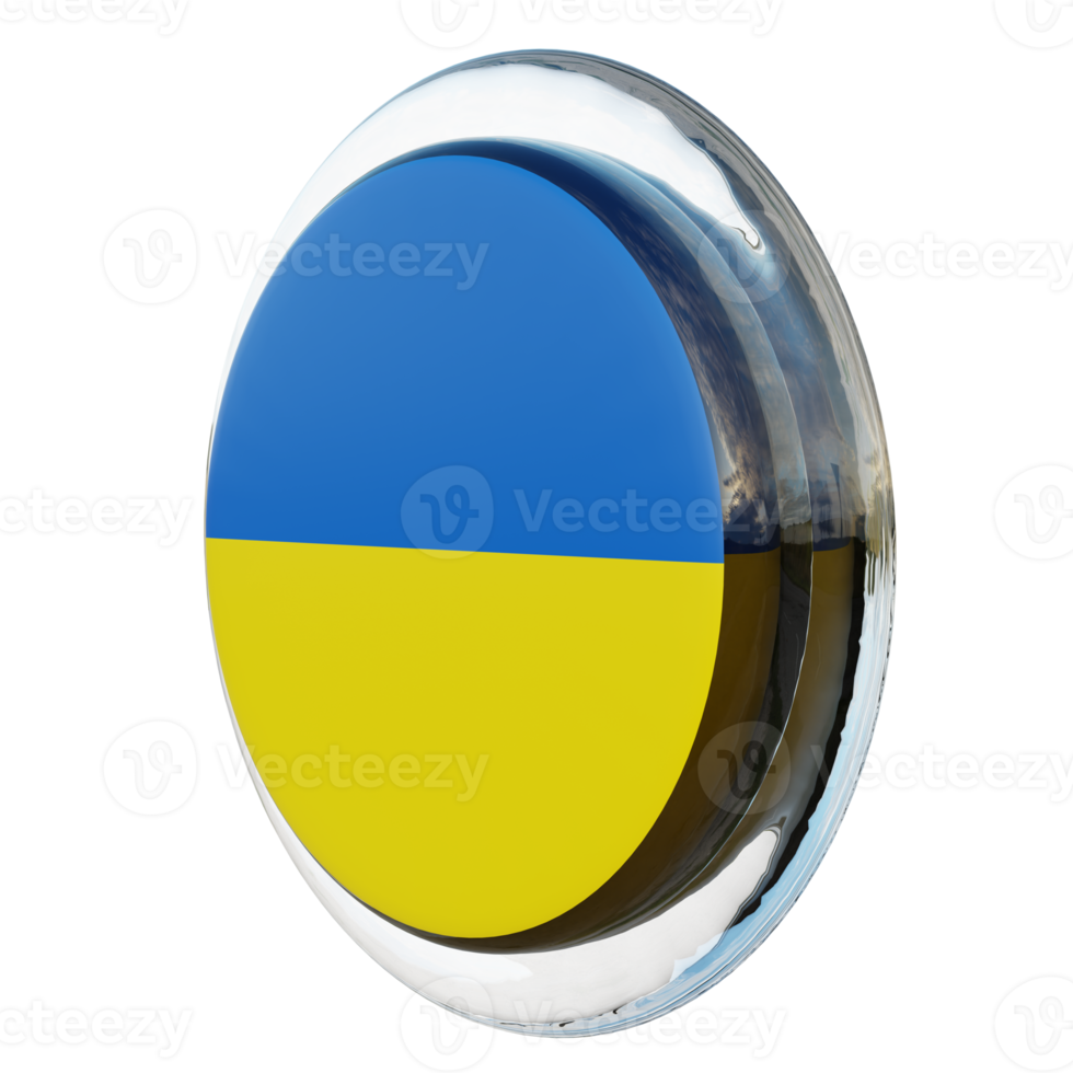 Ukraine Right View 3d textured glossy circle flag png