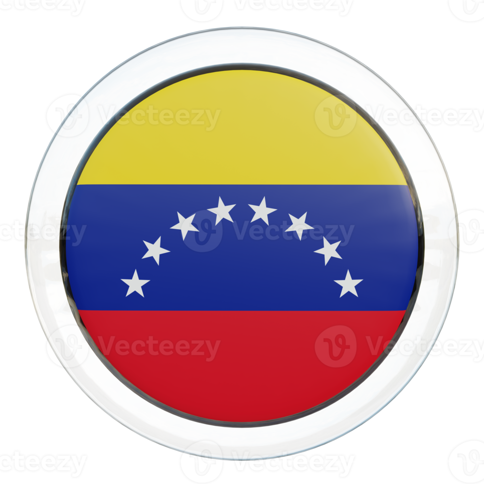 drapeau de cercle brillant texturé venezuela 3d png