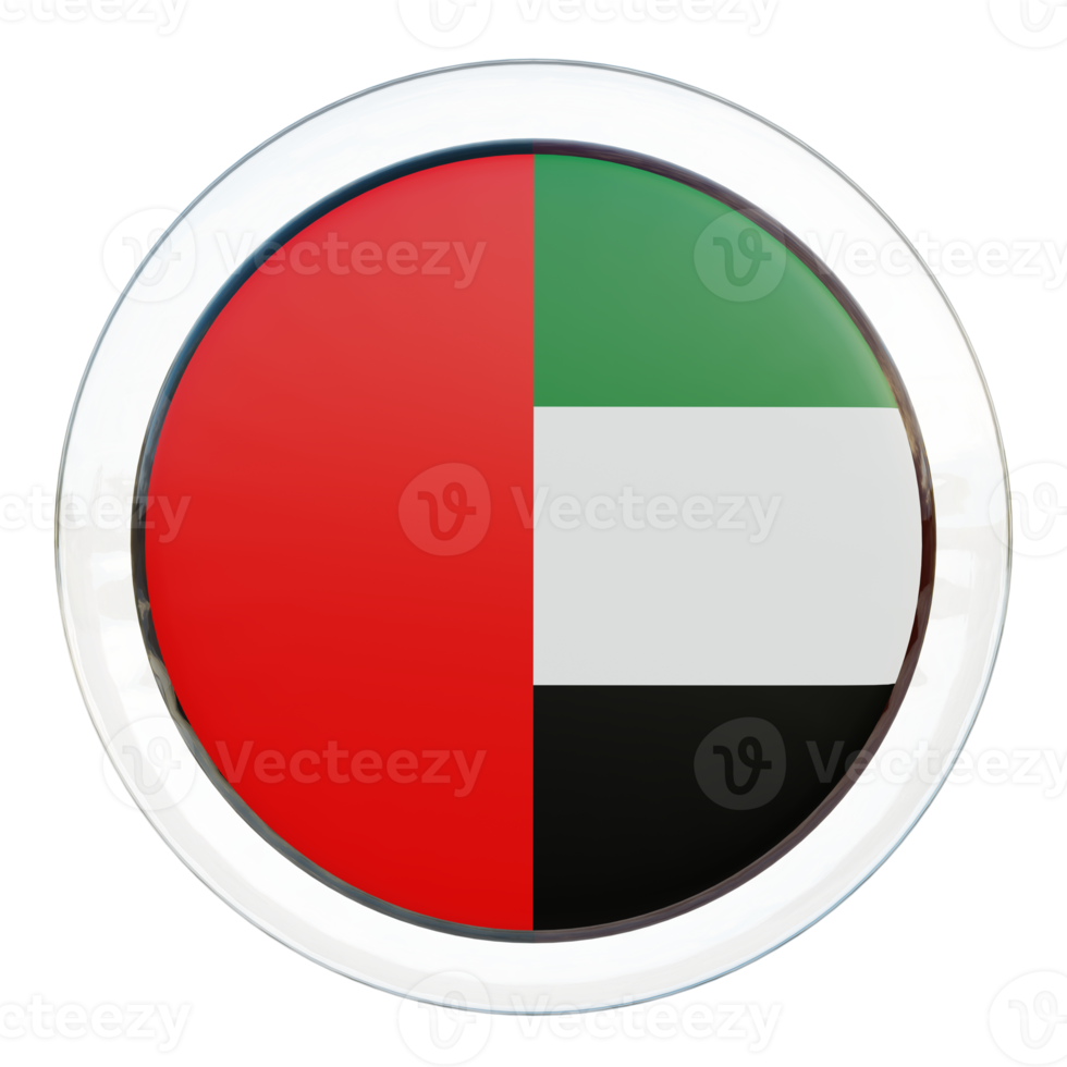 United Arab Emirates 3d textured glossy circle flag png