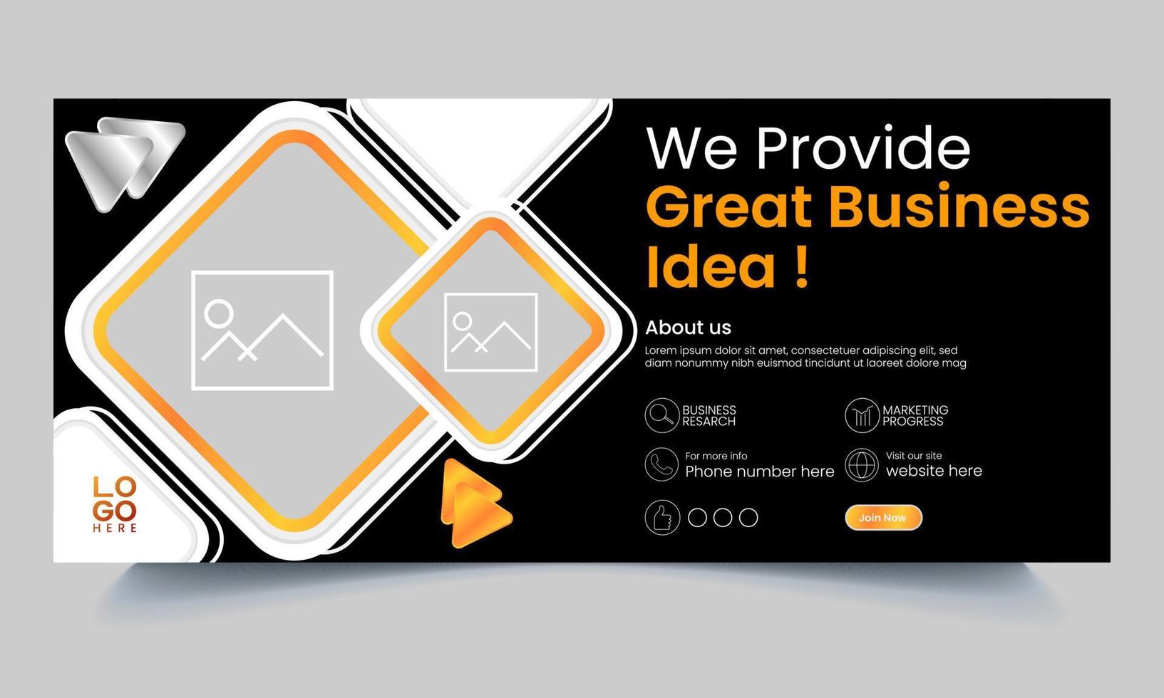 Social media cover design template, Facebook cover template, digital marketing cover design vector