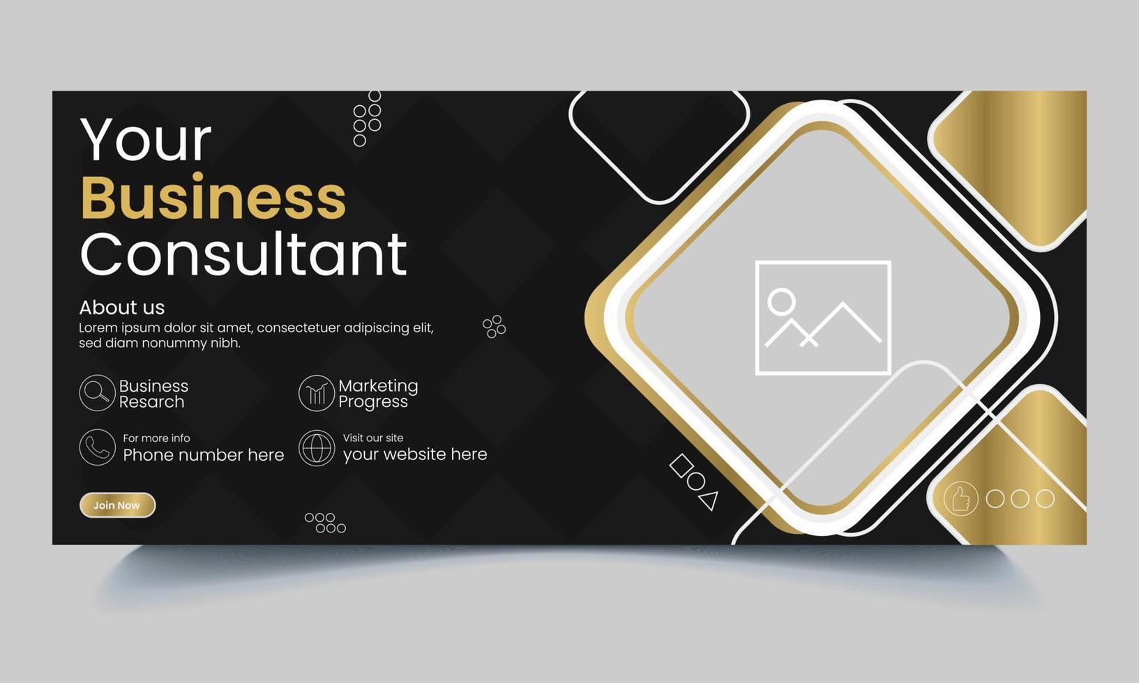 Social media cover design template, Facebook cover template, digital marketing cover design vector
