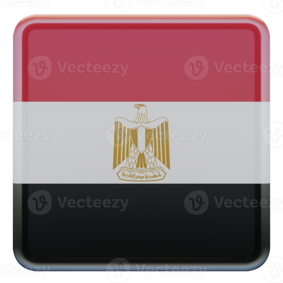 Egypt 3d textured glossy square flag png