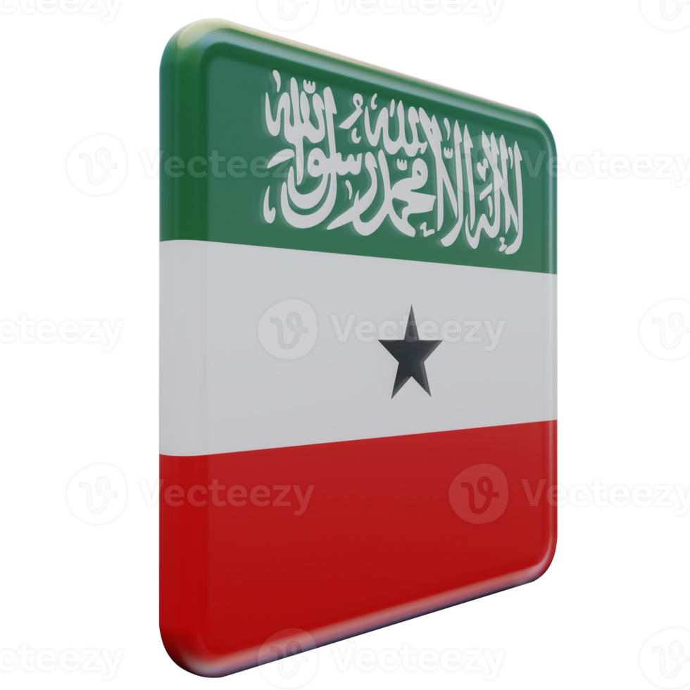 Somaliland Left View 3d textured glossy square flag png