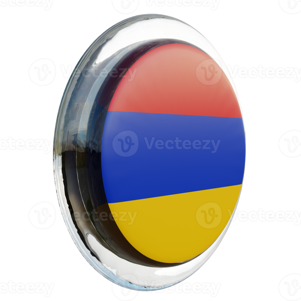 Armenia Left View 3d textured glossy circle flag png