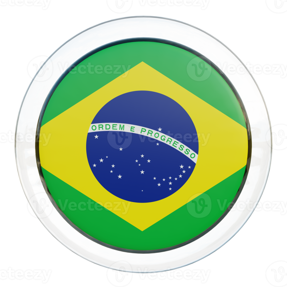 Brazil 3d textured glossy circle flag png