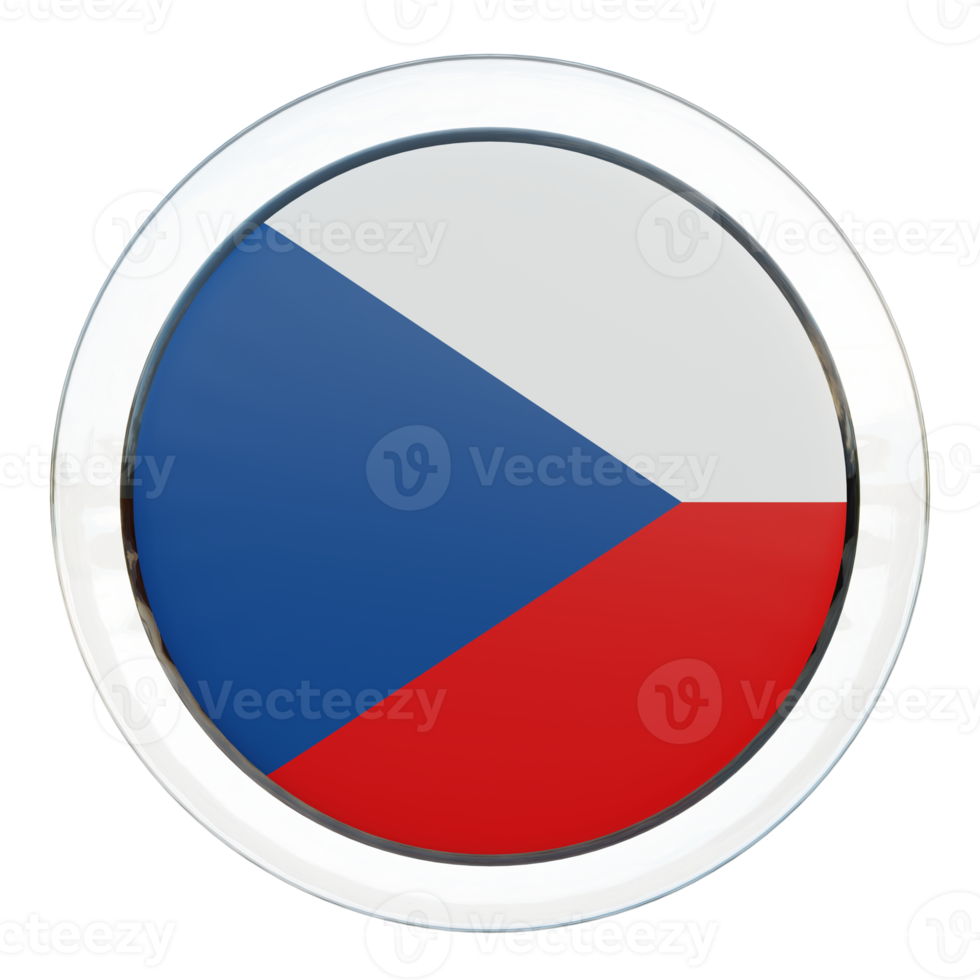 Czech Republic 3d textured glossy circle flag png