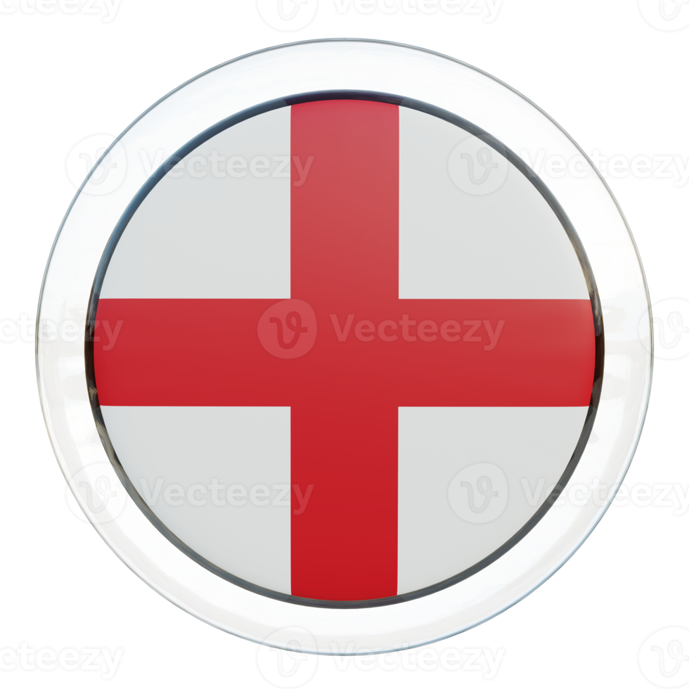 England 3d textured glossy circle flag png