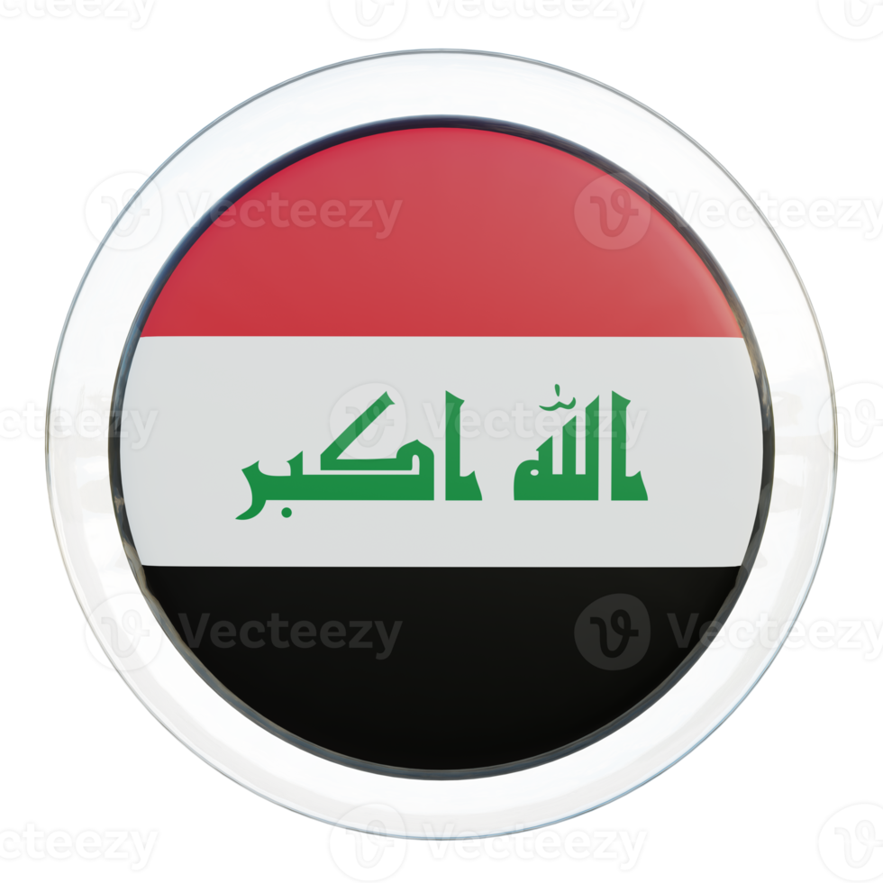 bandeira de círculo brilhante texturizado iraque 3d png