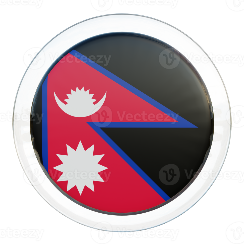 Nepal 3d getextureerde glanzend cirkel vlag png