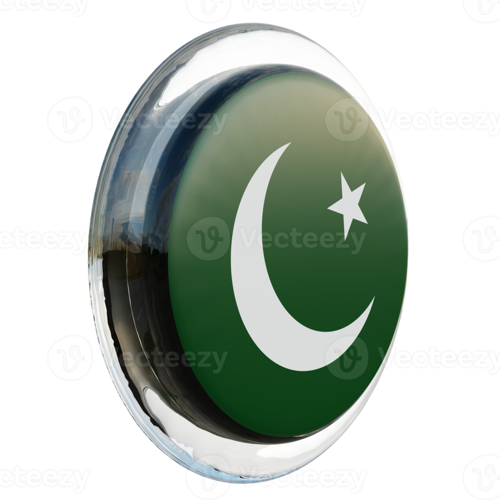 Pakistan Left View 3d textured glossy circle flag png