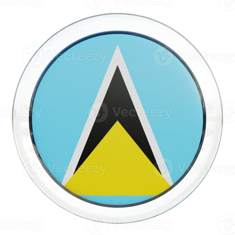 Saint Lucia 3d textured glossy circle flag png