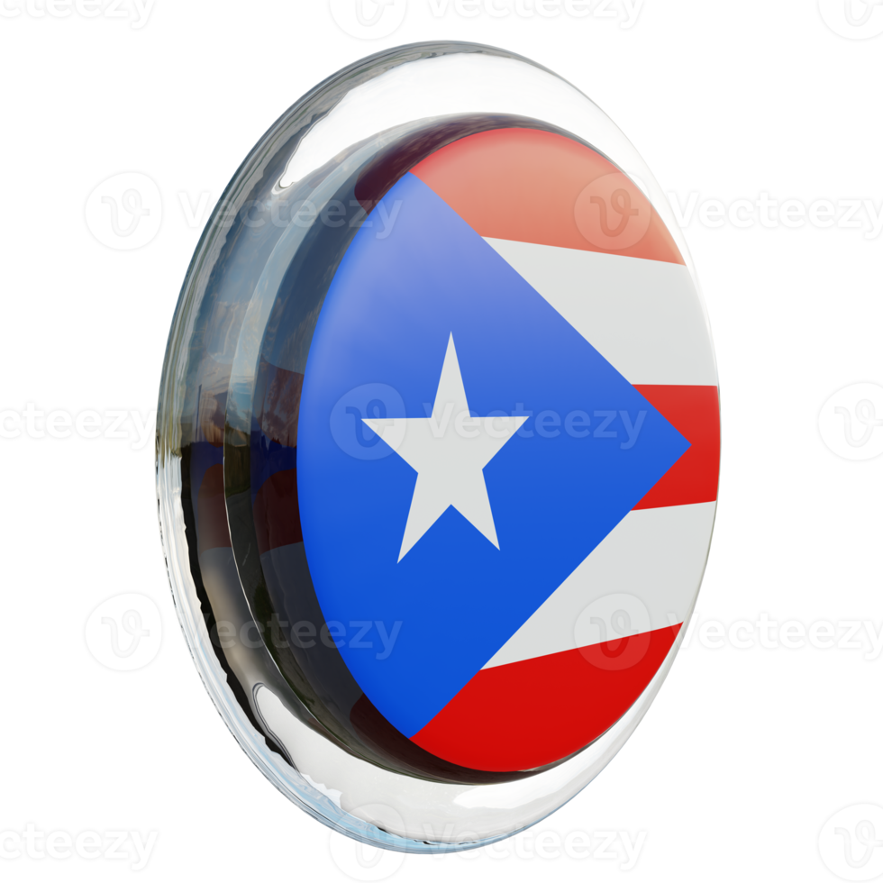 puerto rico links visie 3d getextureerde glanzend cirkel vlag png