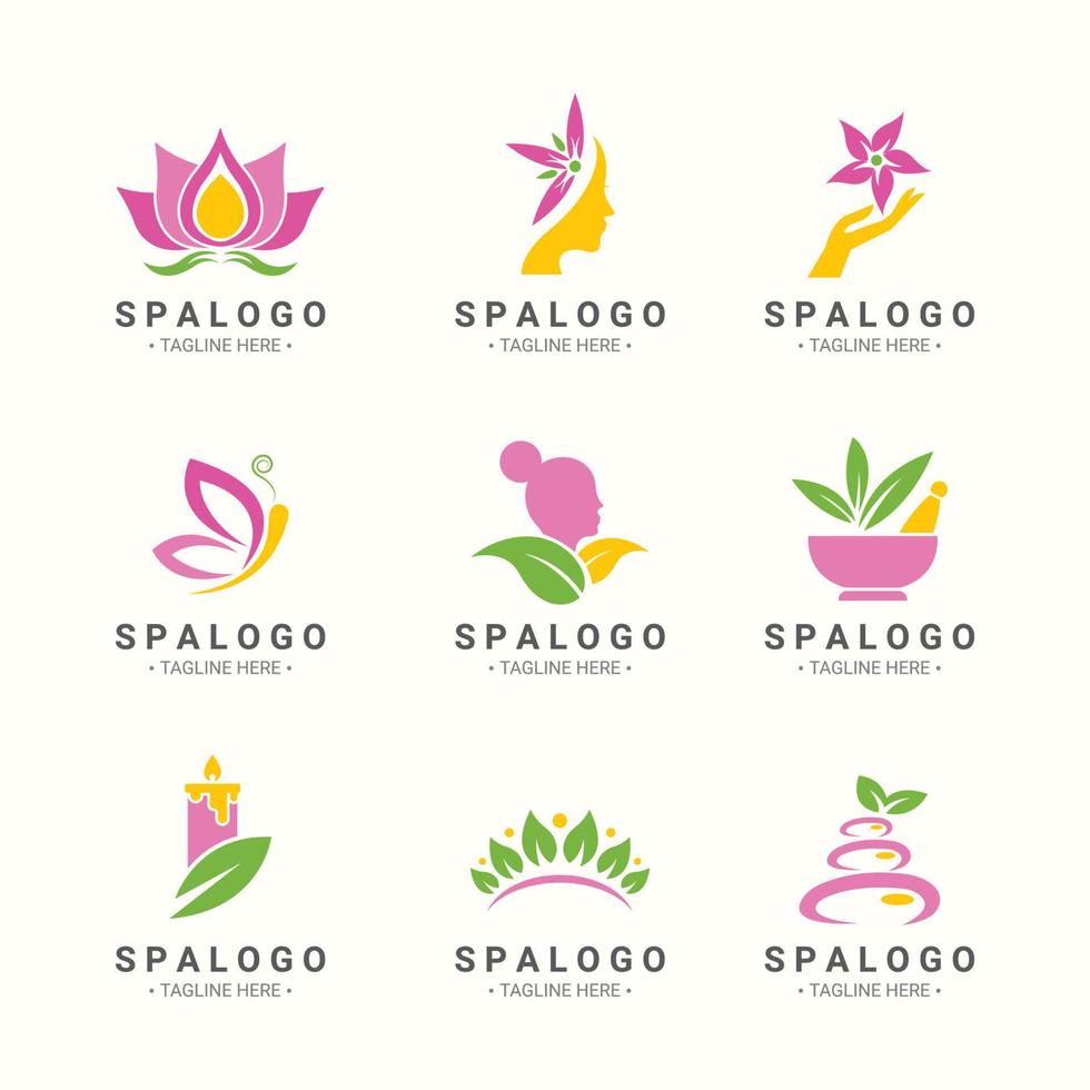 Set Of Spa Element Logos vector