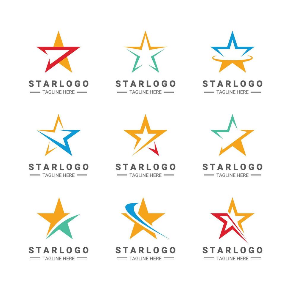 conjunto de logotipos de elementos estrella vector