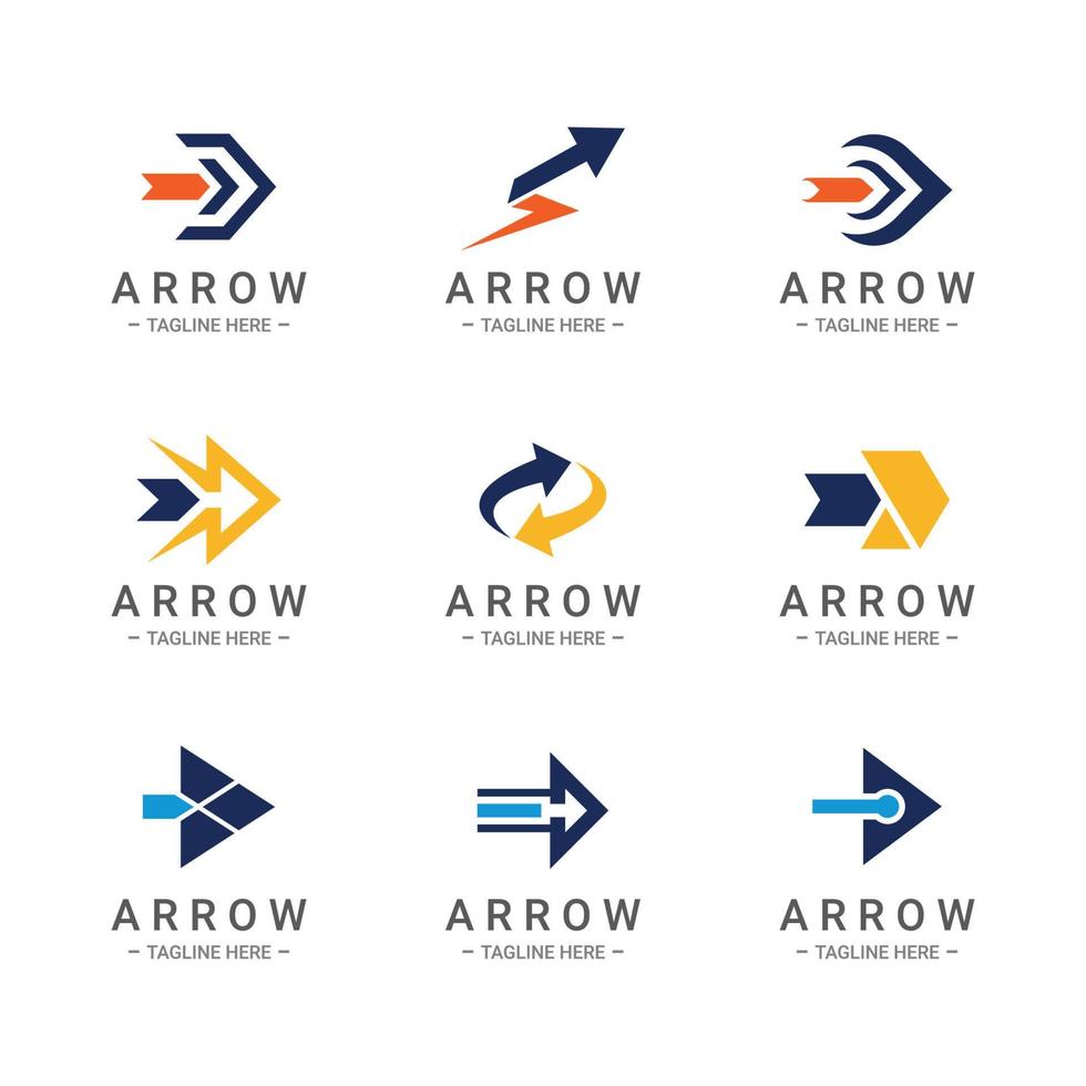 Set Of Arrow Element Logos vector