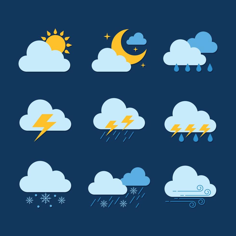 Set Of Cloud Element Icons vector