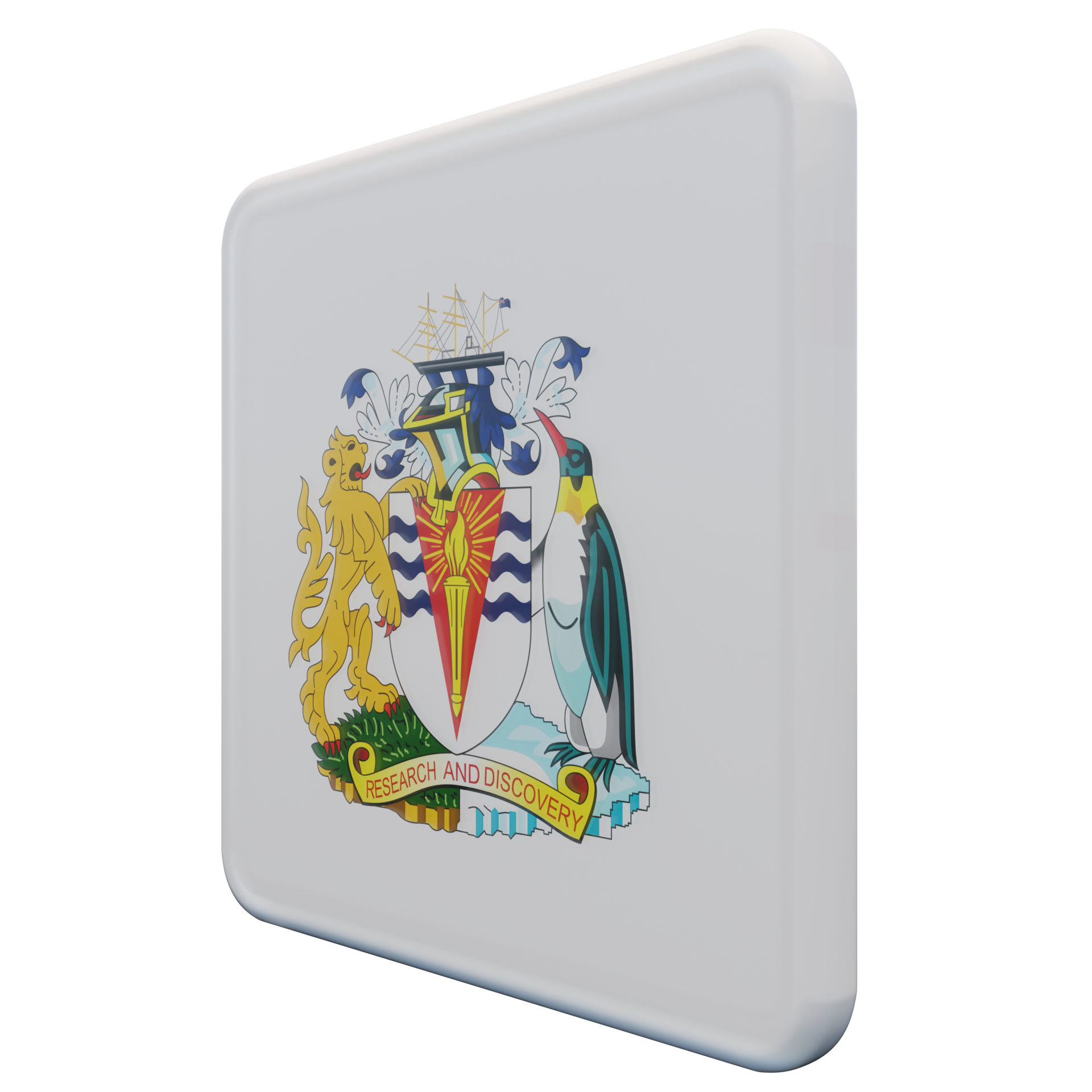 British Antarctic Territory Right View 3d textured glossy square flag