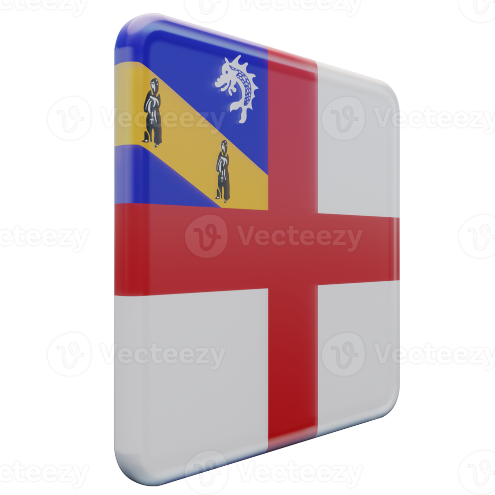 Herm Left View 3d textured glossy square flag png