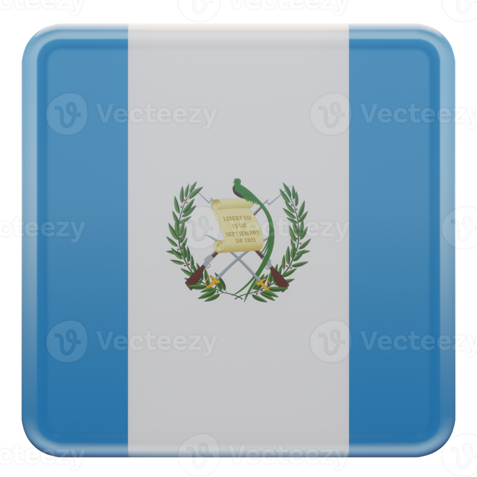 Guatemala 3d textured glossy square flag png