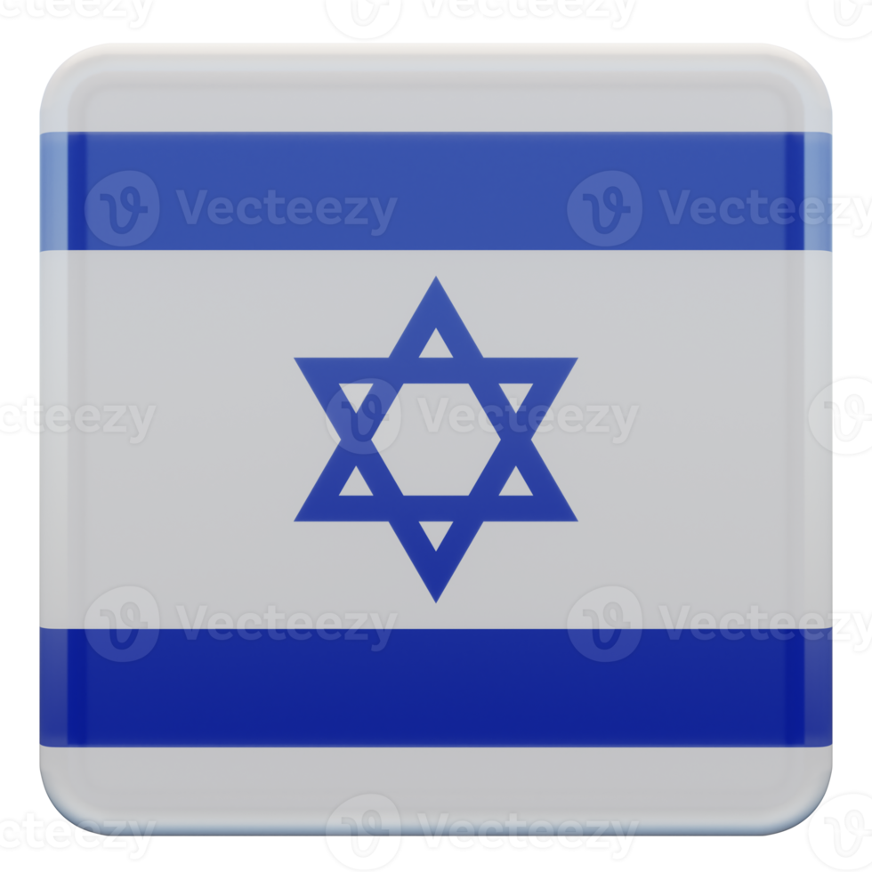 Israel 3d textured glossy square flag png
