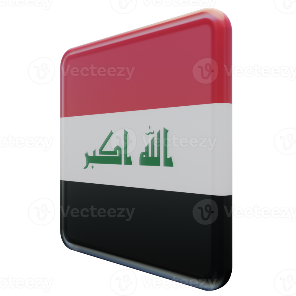Irak Rechtsaf visie 3d getextureerde glanzend plein vlag png