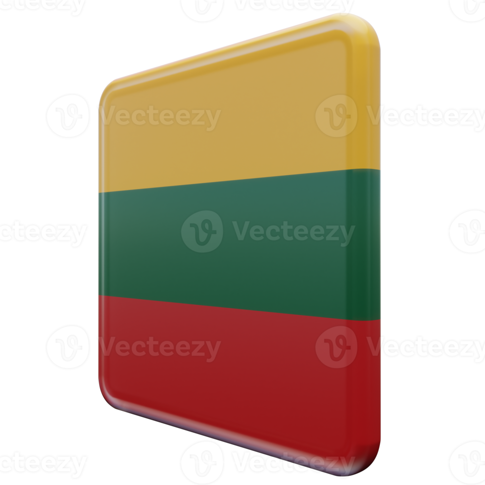 Lithuania Right View 3d textured glossy square flag png