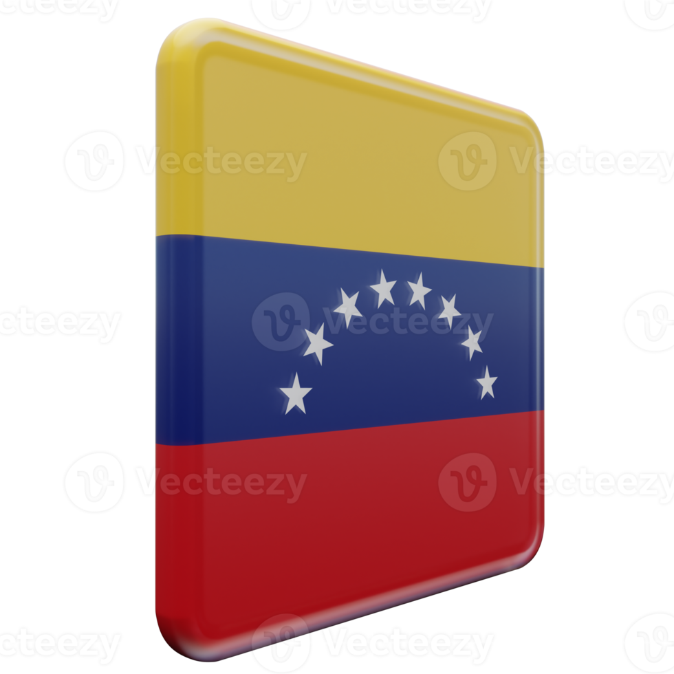 venezuela gauche vue drapeau carré brillant texturé 3d png