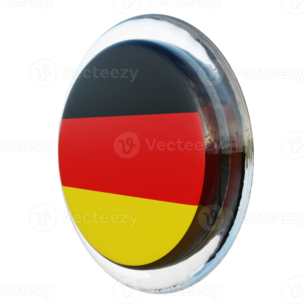 deutschland rechte ansicht 3d texturierte glänzende kreisflagge png