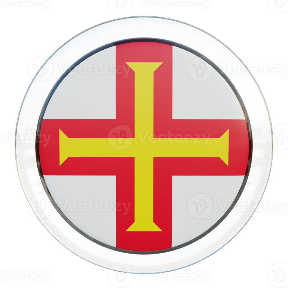 Guernsey 3d textured glossy circle flag png