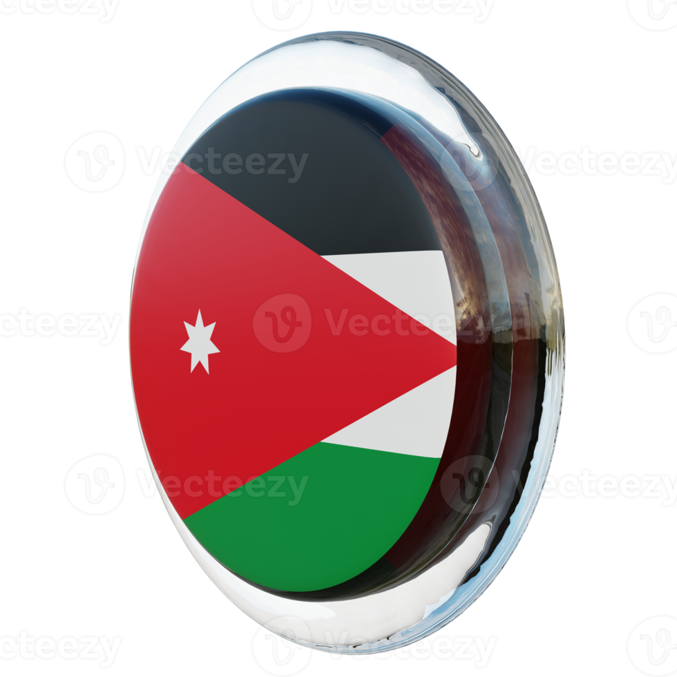 drapeau de cercle brillant texturé 3d vue droite jordanie png