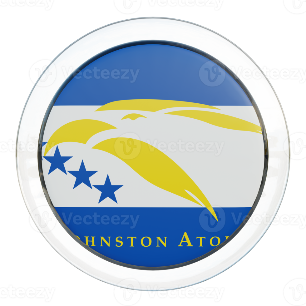 Johnston Atoll 3d textured glossy circle flag png