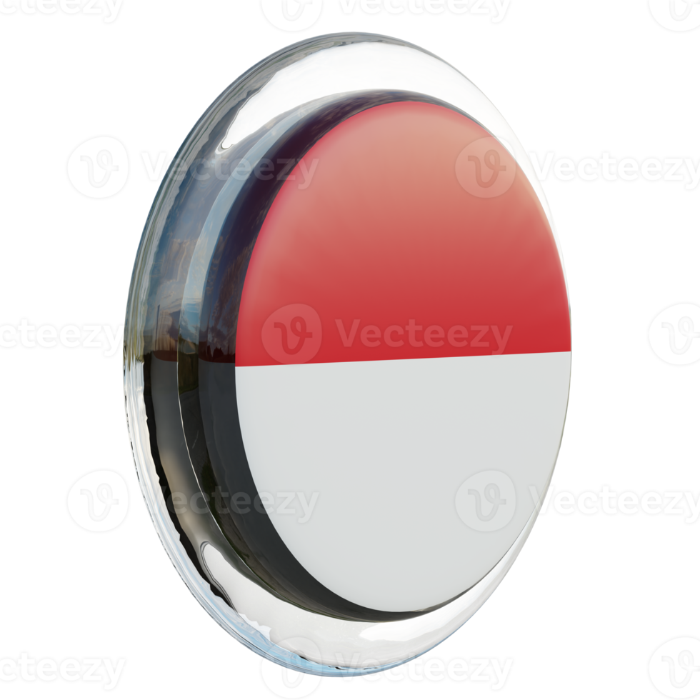 Monaco Left View 3d textured glossy circle flag png