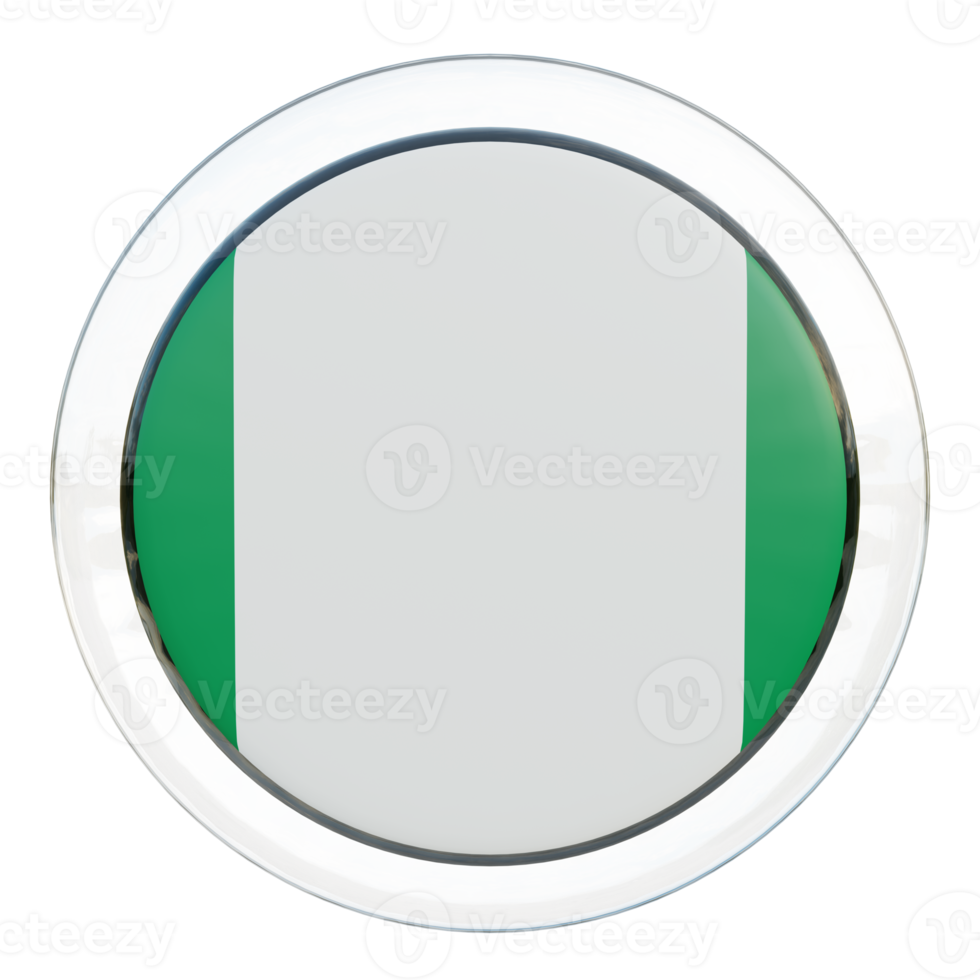 Nigeria 3d textured glossy circle flag png