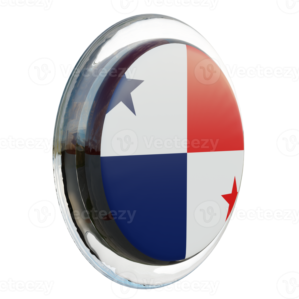 Panama Left View 3d textured glossy circle flag png