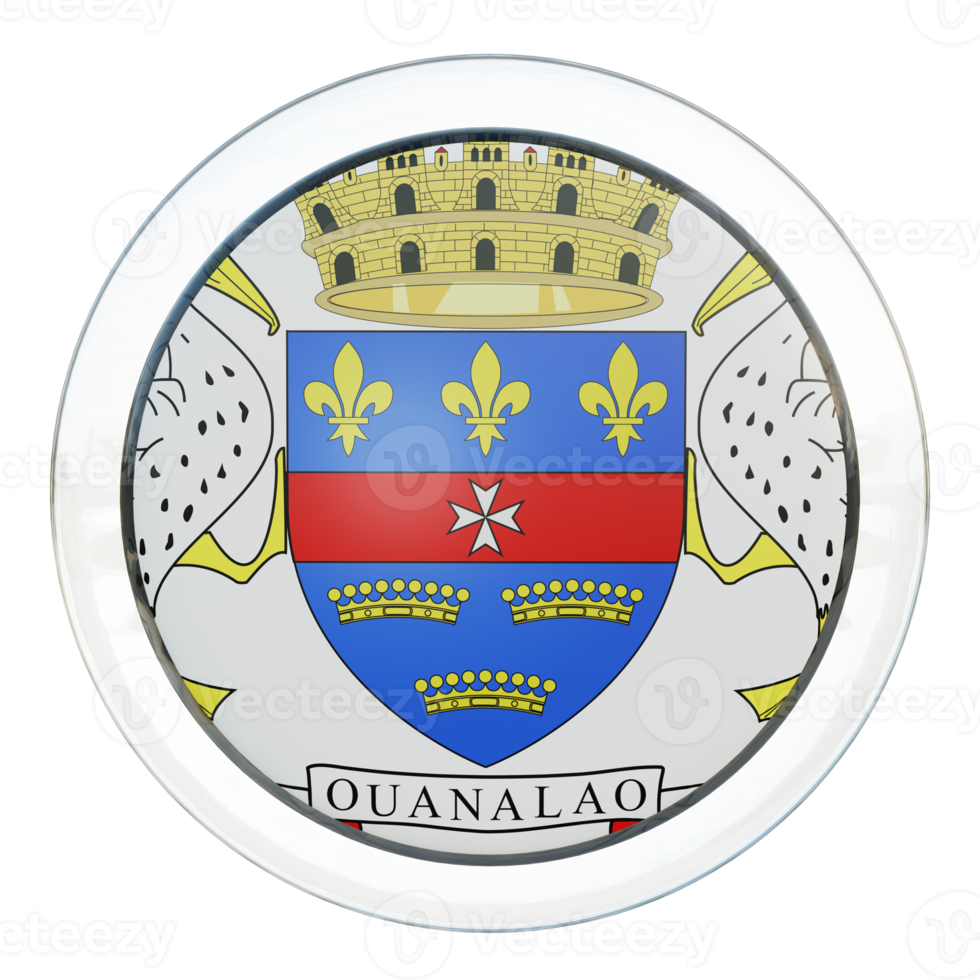 Saint Barthelemy 3d textured glossy circle flag png