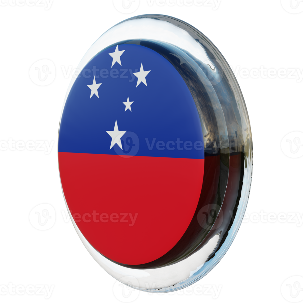 Samoa Right View 3d textured glossy circle flag png