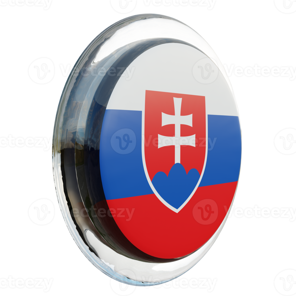 slovakia vänster se 3d texturerad glansig cirkel flagga png