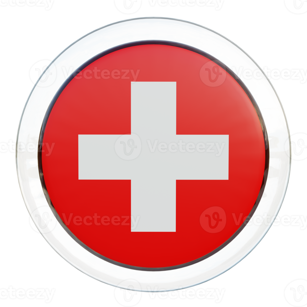 schweiz 3d texturerad glansig cirkel flagga png