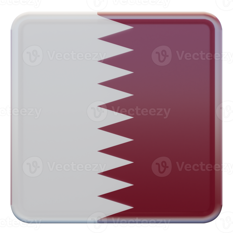 qatar 3d texturerad glansig fyrkant flagga png