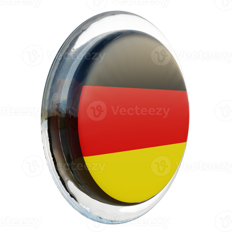 Germany Left View 3d textured glossy circle flag png